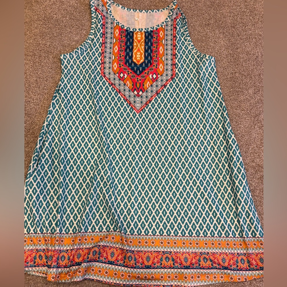 Bohemian Sleeveless Summer Dress - Multicolor